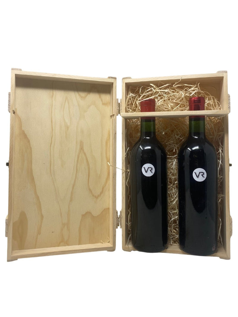 Hölzerne Geschenkbox für 2 Flaschen (leer) - Rarest Wines